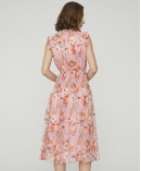 Floral print silk-chiffon dress